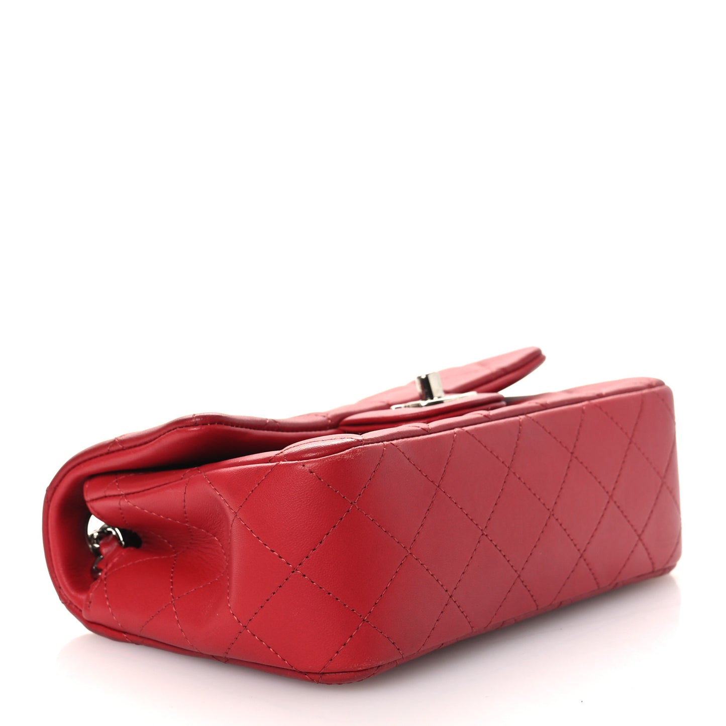 Lambskin Quilted Mini Rectangular Flap Red