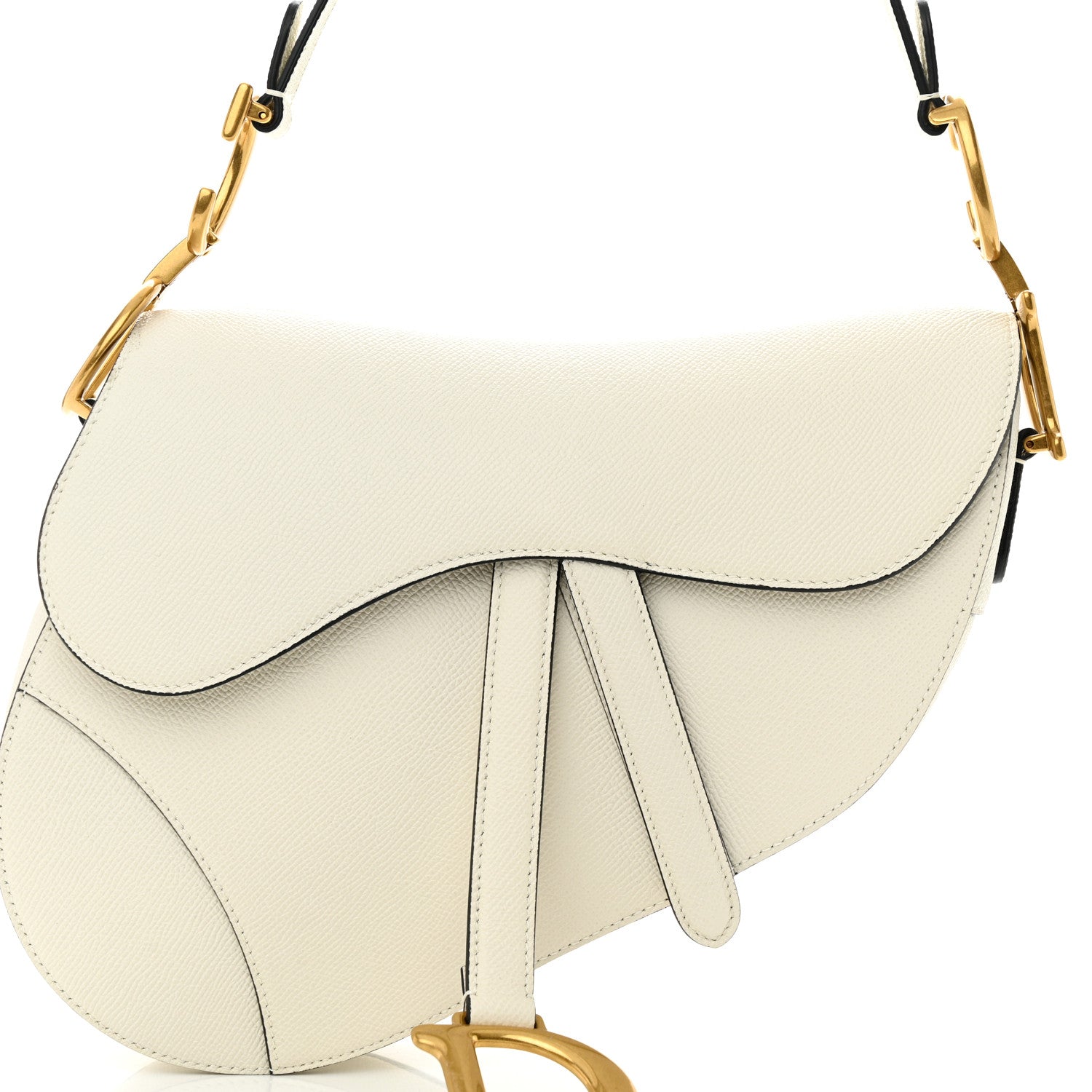 Christian Dior Grained Calfskin Saddle Bag White 8 of 11