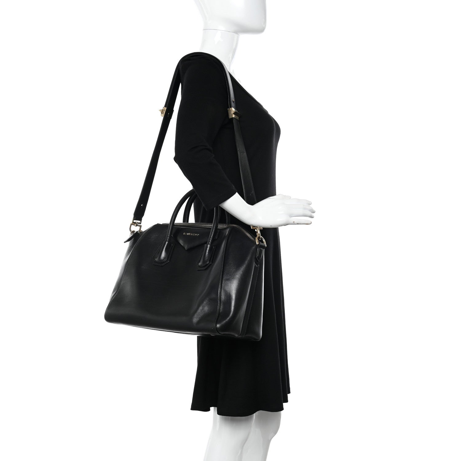 Givenchy Shiny Lord Calfskin Medium Antigona Black 2 of 10