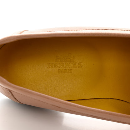 Hermes Goatskin Womens Royal Loafers 37 Bois De Santal 7 of 8