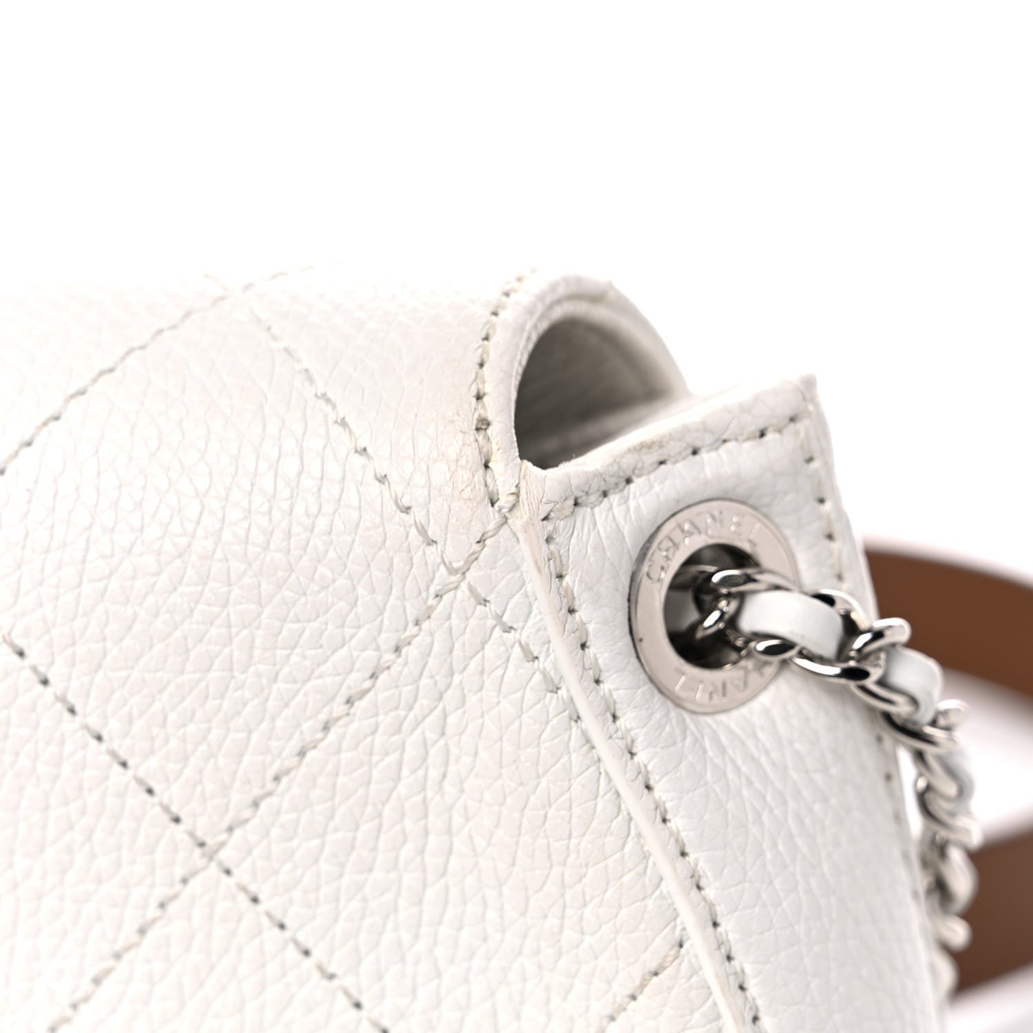 Chanel Calfskin Stitched Flap Bag White 13 of 15