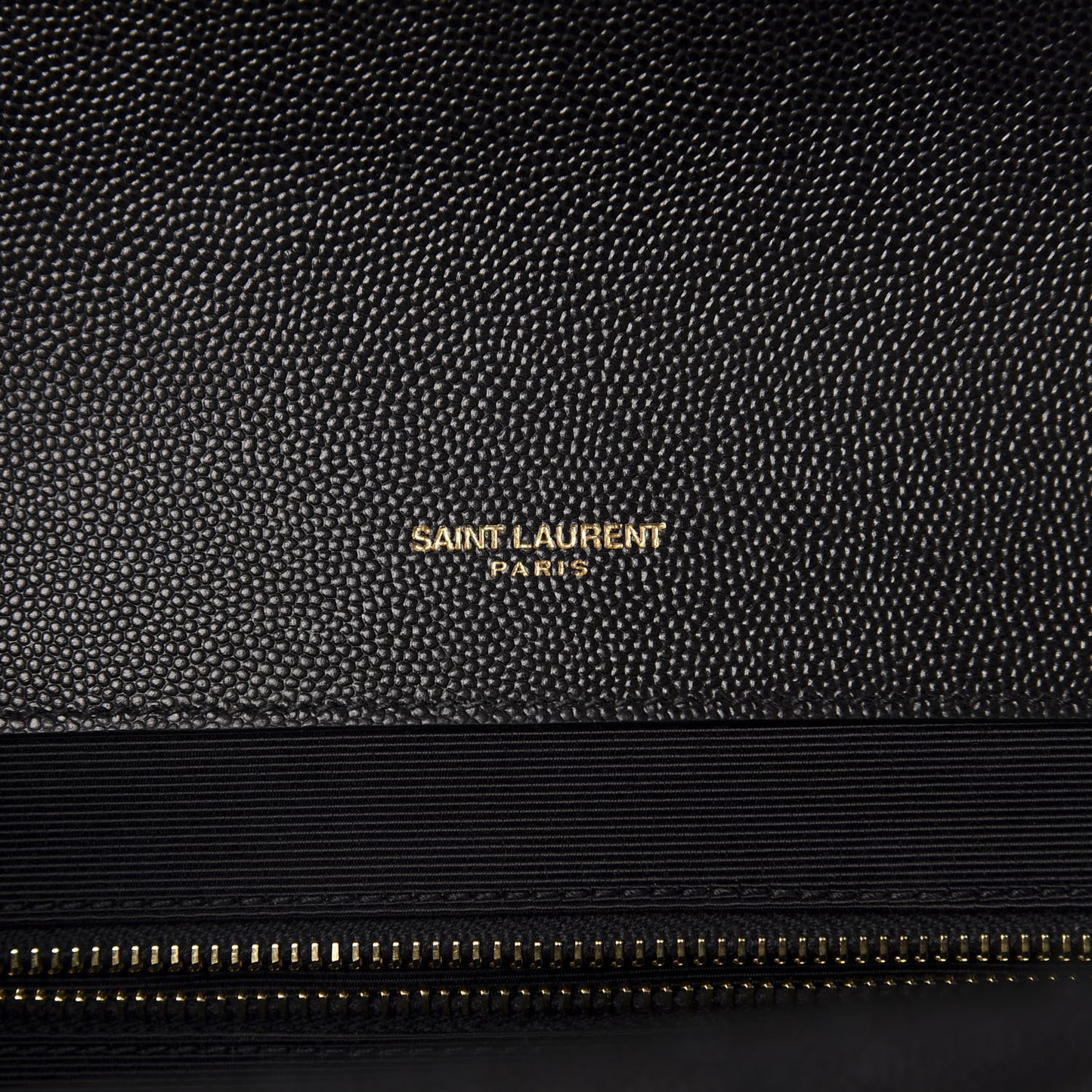 Grain De Poudre Textured Mixed Matelasse Large Triquilt Monogram Satchel Black
