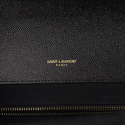 Saint Laurent Grain De Poudre Textured Mixed Matelasse Large Triquilt Monogram Satchel Black 8 of 11