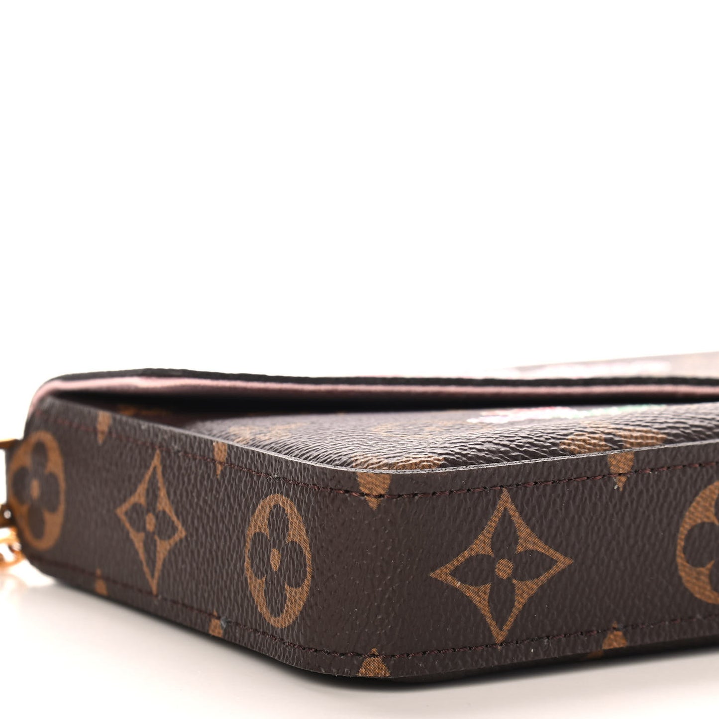 Monogram My LV World Tour Pochette Felicie Chain Wallet Rose Ballerine