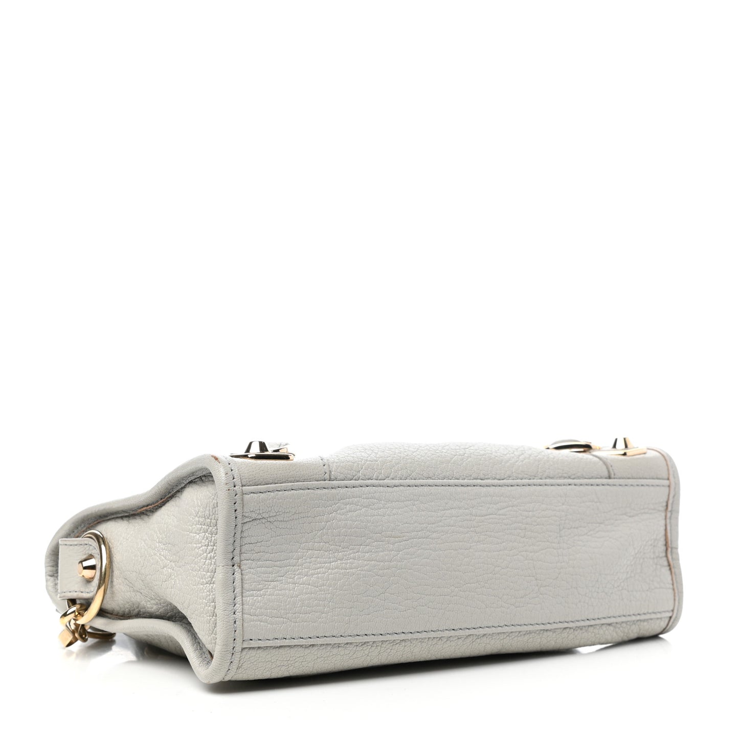 Chevre Gold Metallic Edge Hardware Mini City Gris Perle