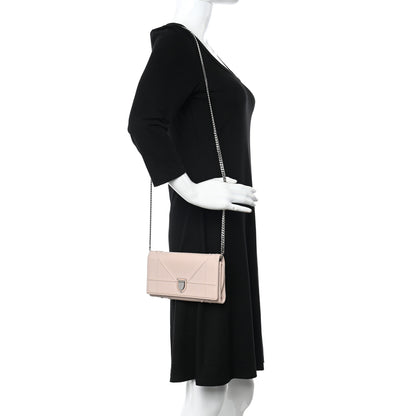 Christian Dior Grained Calfskin Diorama Croisiere Chain Wallet Rose Poudre 2 of 11