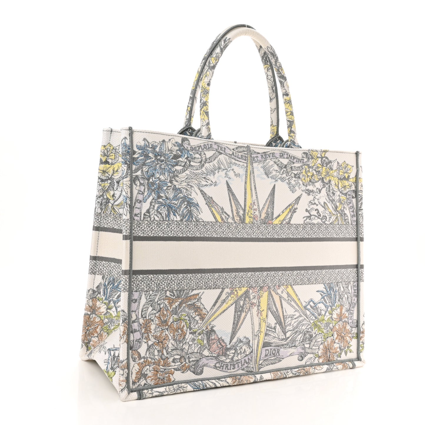 Canvas Embroidered Large Rêve d'Infini Book Tote Multicolor