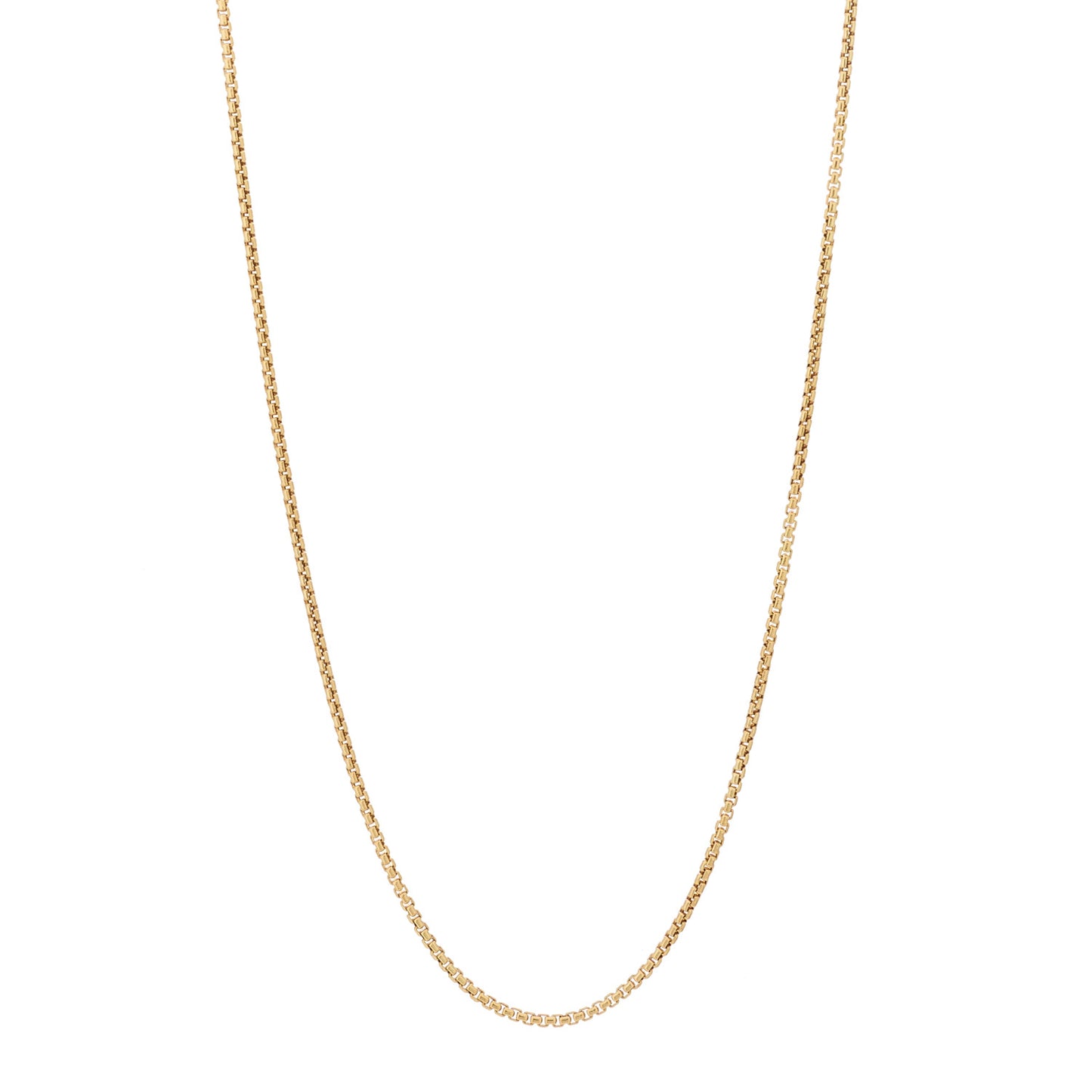 18K Yellow Gold 1.7mm Box Chain Necklace 20"