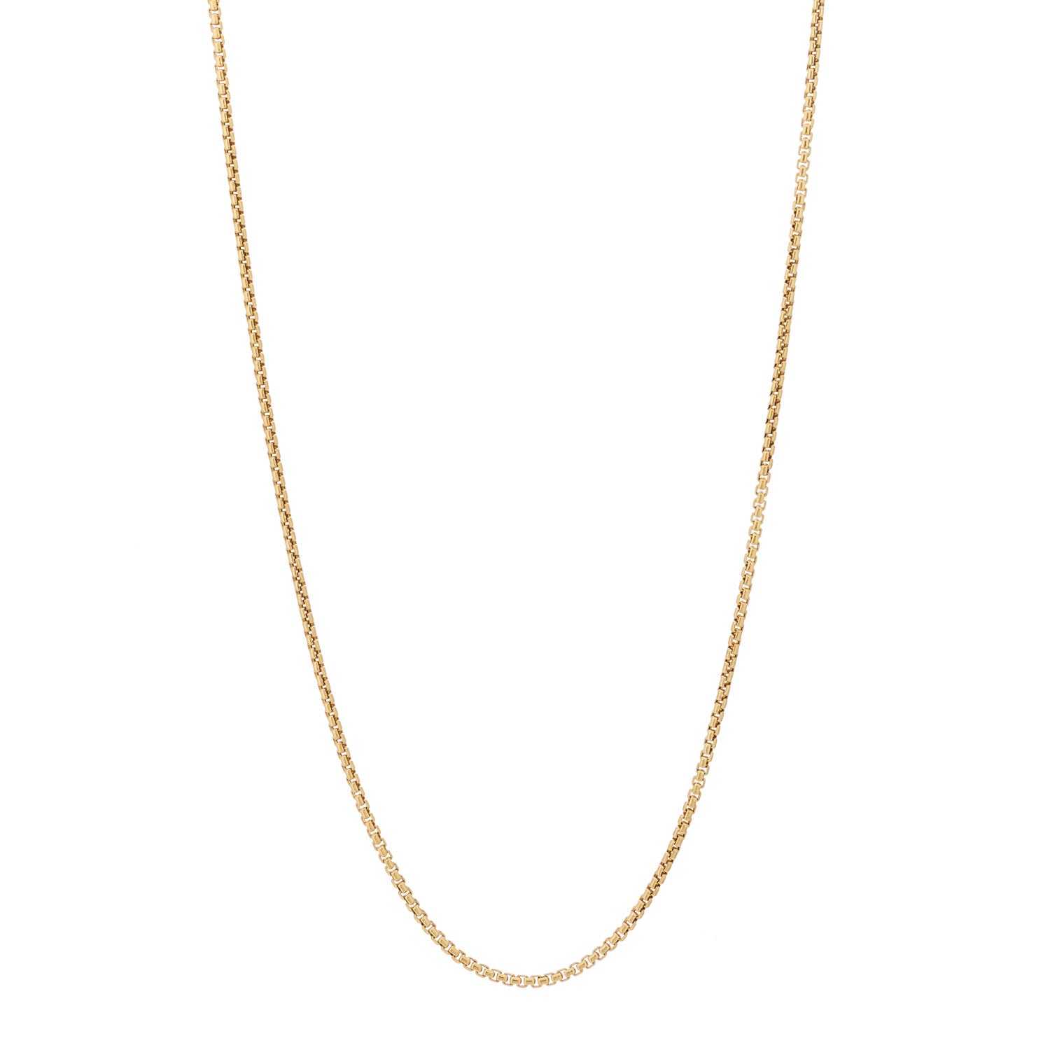 David Yurman 18K Yellow Gold 1.7mm Box Chain Necklace 20" 1 of 4