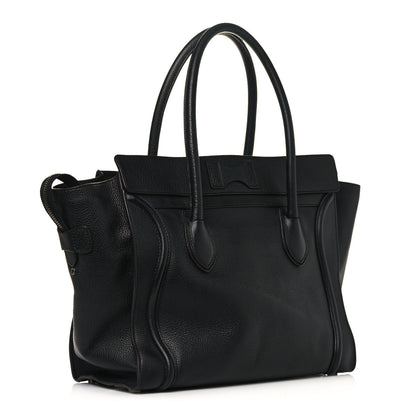 Celine Drummed Calfskin Shoulder Luggage Black 2 of 13