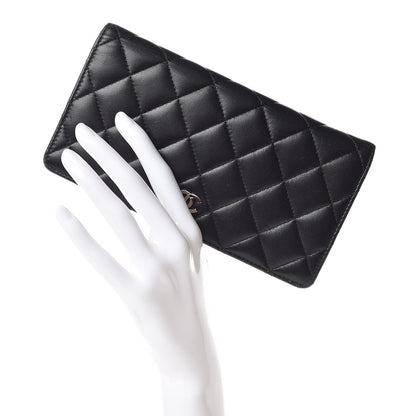 Chanel Lambskin Quilted Yen Wallet Black 2 of 9