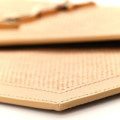Saint Laurent Micro Raffia Uptown Pouch Natural Hay Blush 9 of 11