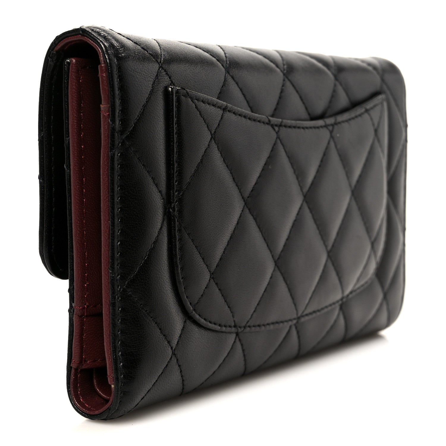 Chanel Lambskin Quilted Large Flap Wallet Black 3 of 10