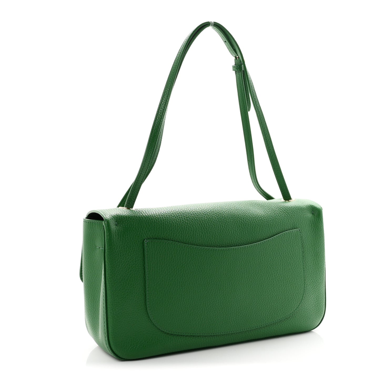 Grained Calfskin Small Souplissimo Maxi Flap Green