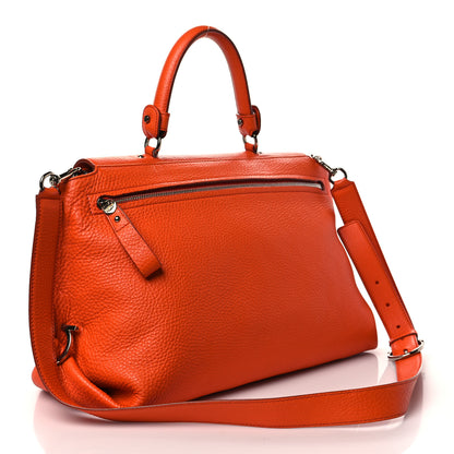 Salvatore Ferragamo Grained Calfskin Large Sofia Satchel Sunset 3 of 8