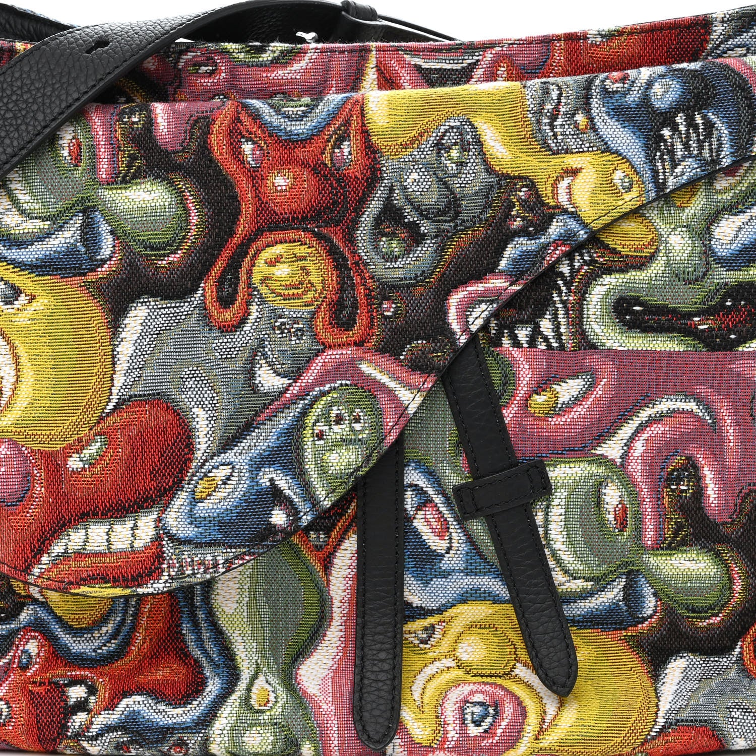 Christian Dior X KENNY SCHARF Jacquard Printed Soft Saddle Bag Multicolor 8 of 10