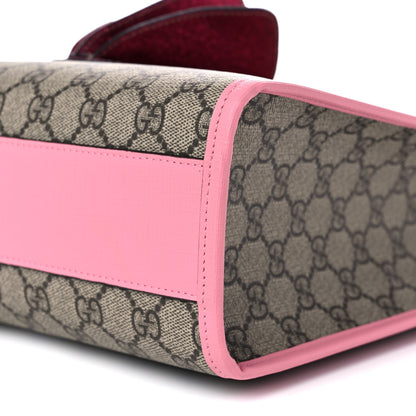 Gucci GG Supreme Monogram 3-D Strawberry Childrens Tote Beige Ebony Lotus Pink Fuxia Emerald 12 of 14