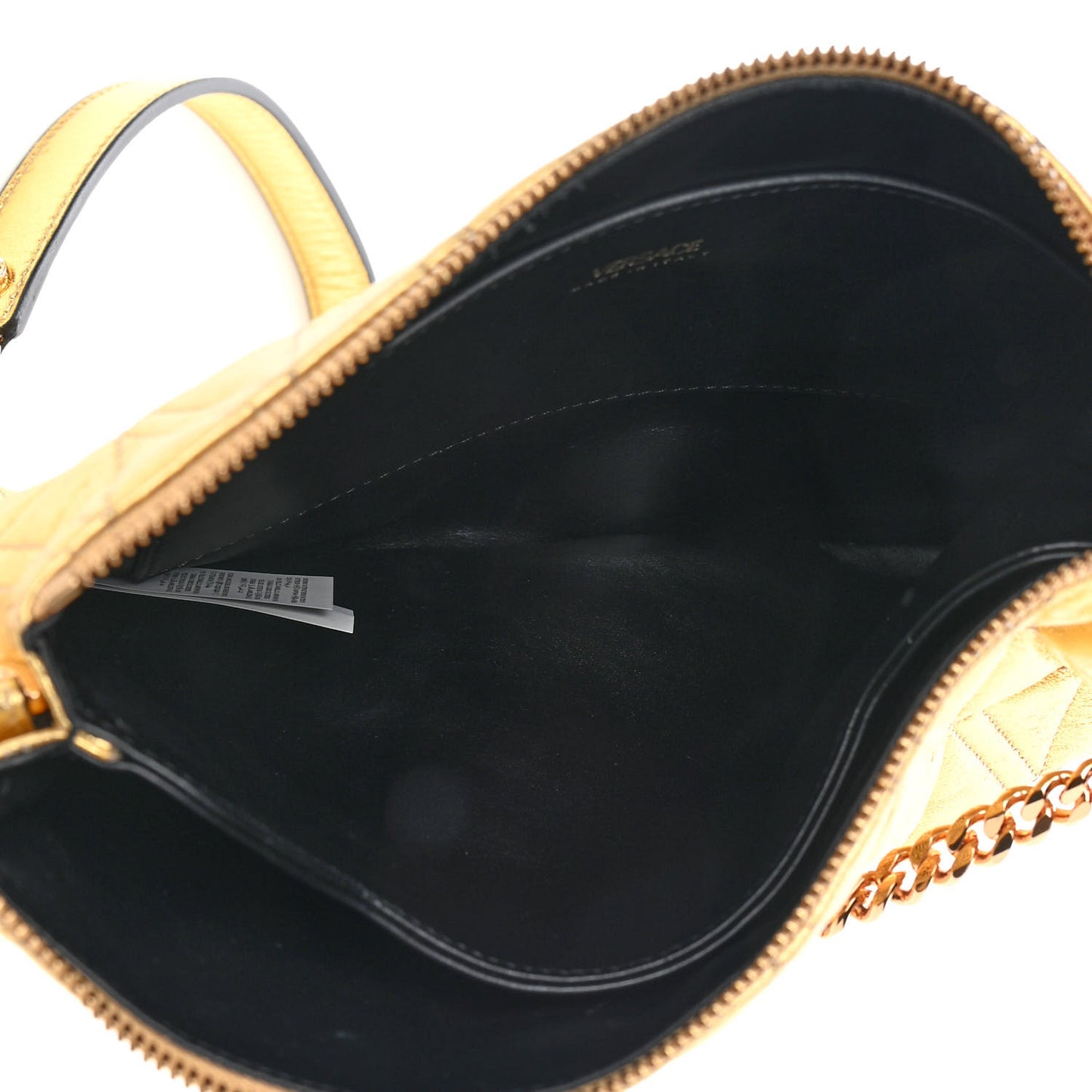 Metallic Lambskin Quilted Virtus Shoulder Bag Gold