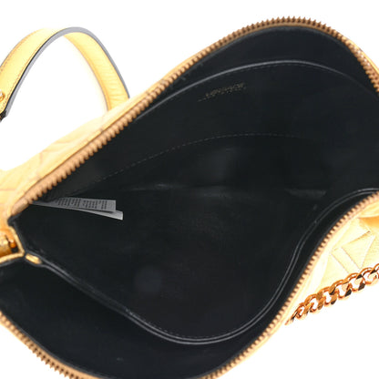 Versace Metallic Lambskin Quilted Virtus Shoulder Bag Gold 5 of 9