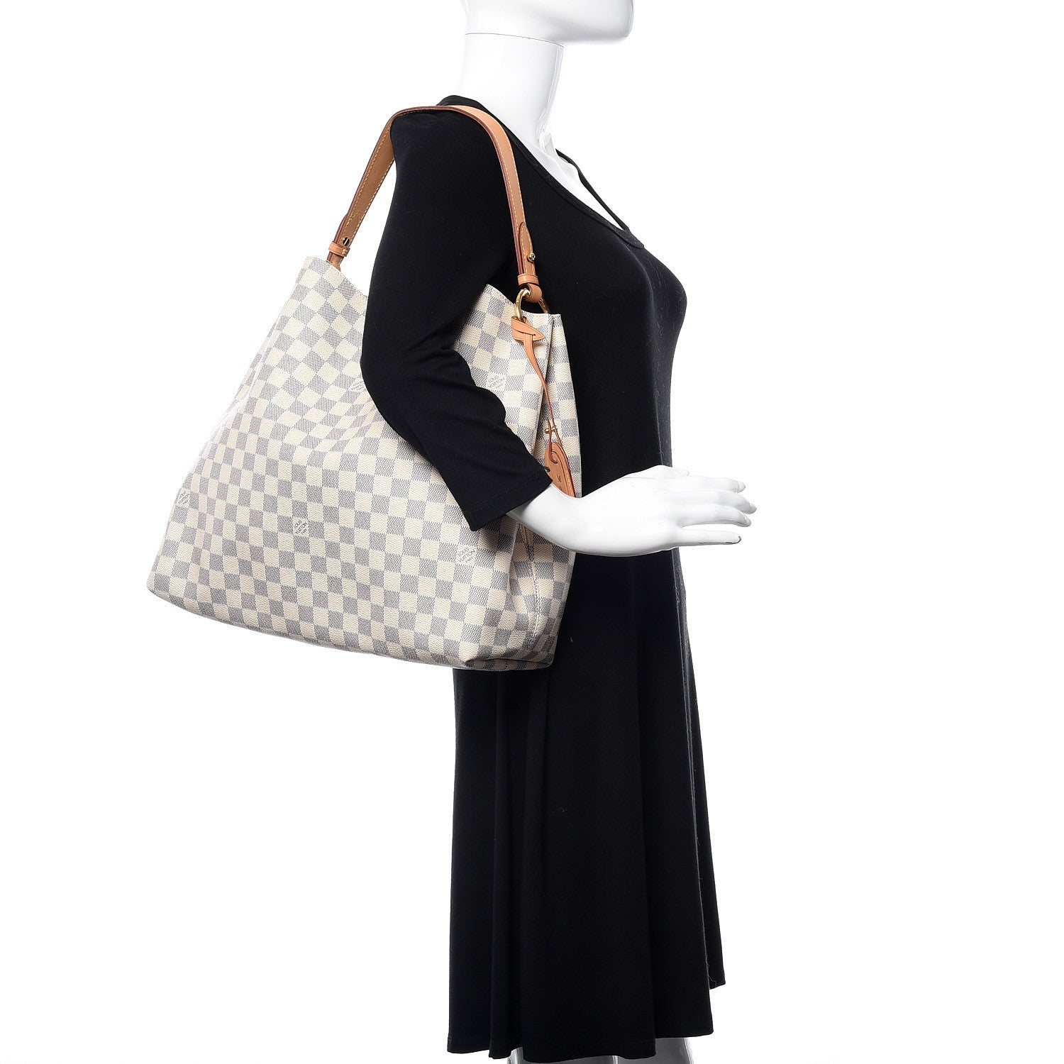 Louis Vuitton Damier Azur Graceful MM Rose Ballerine 2 of 11