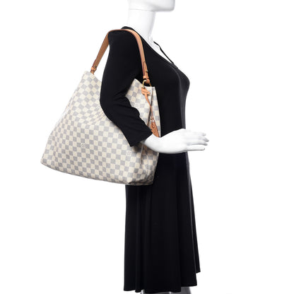 Louis Vuitton Damier Azur Graceful MM Rose Ballerine 2 of 11