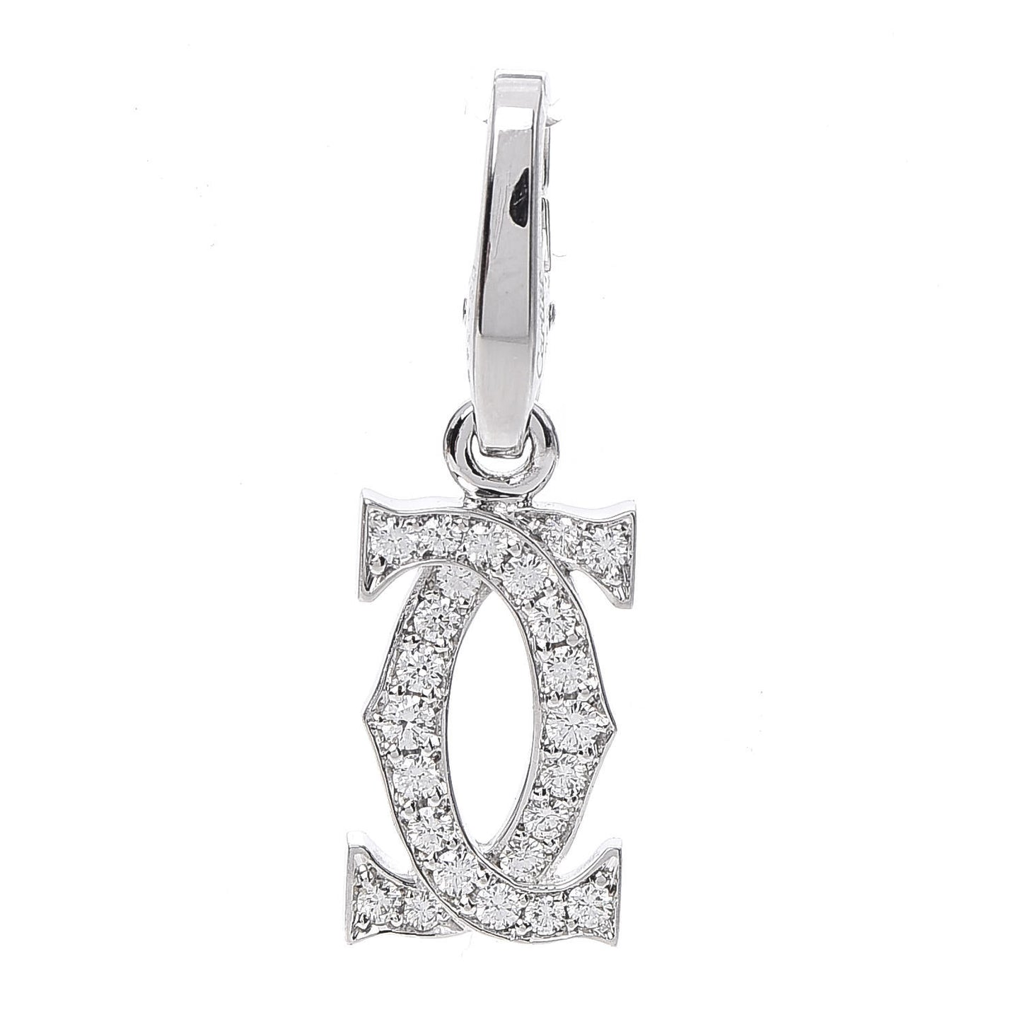 18K White Gold Diamond Logo Charm