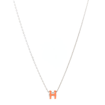Hermes Palladium Mini Pop H Necklace Orange 1 of 8