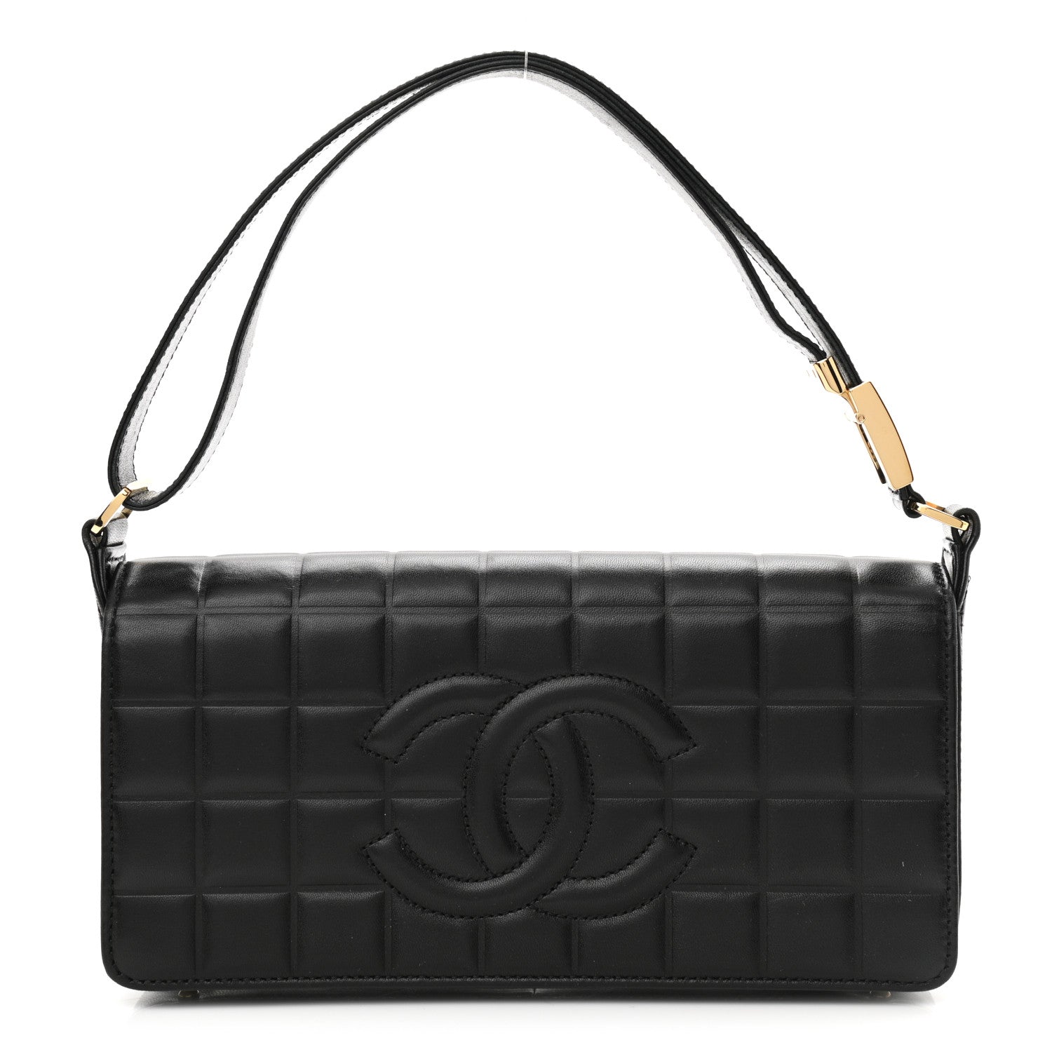 Chanel Lambskin Quilted CC Chocolate Bar Flap Black 1 of 15