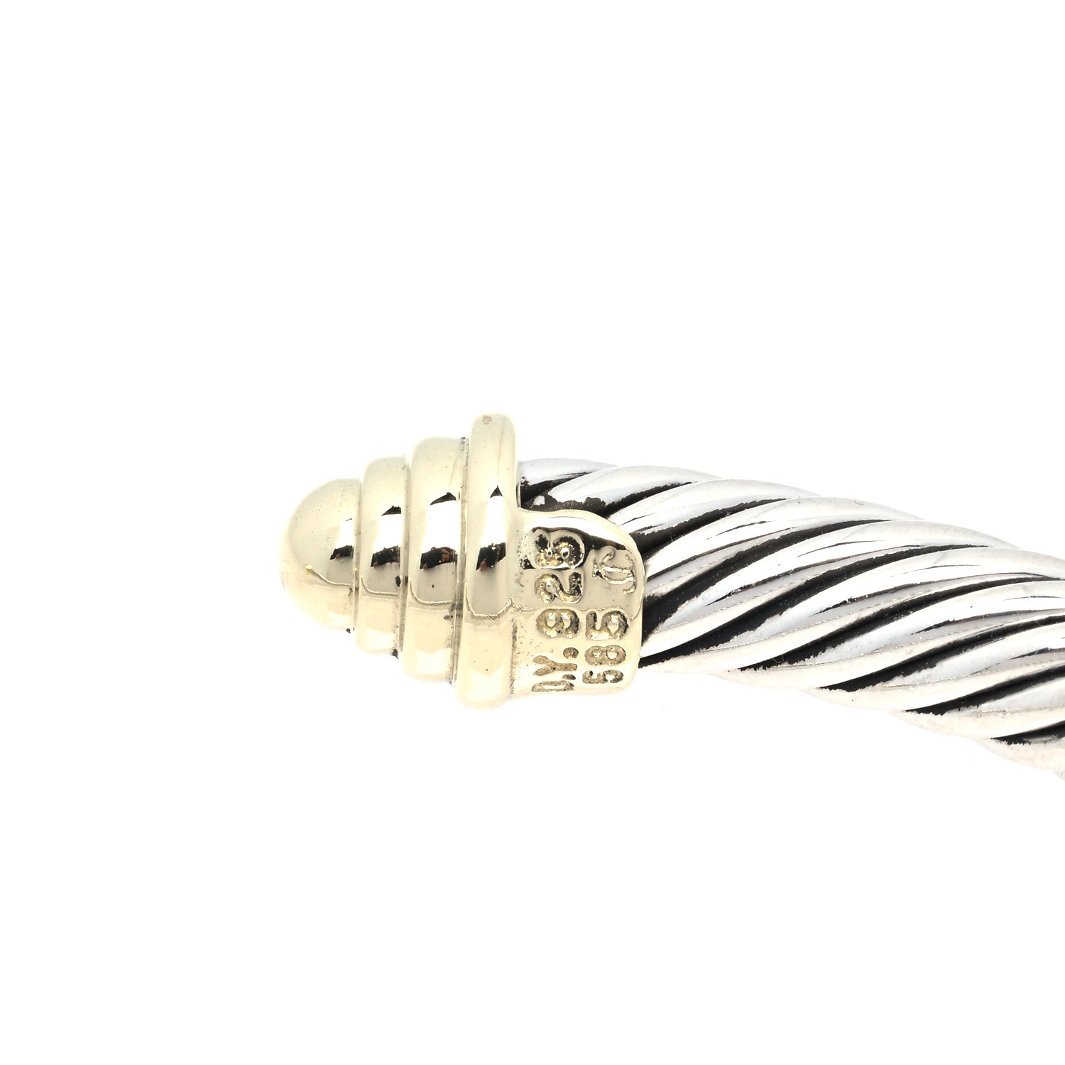 David Yurman Sterling Silver 14K Yellow Gold 5mm Cable Classics Bracelet 4 of 4