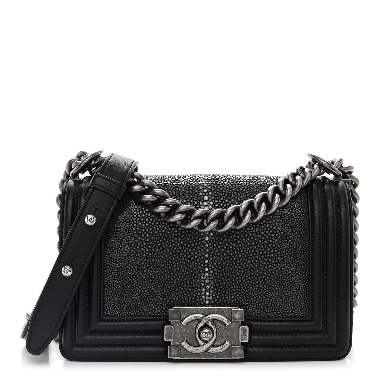 Galuchat Stingray Small Boy Flap Black
