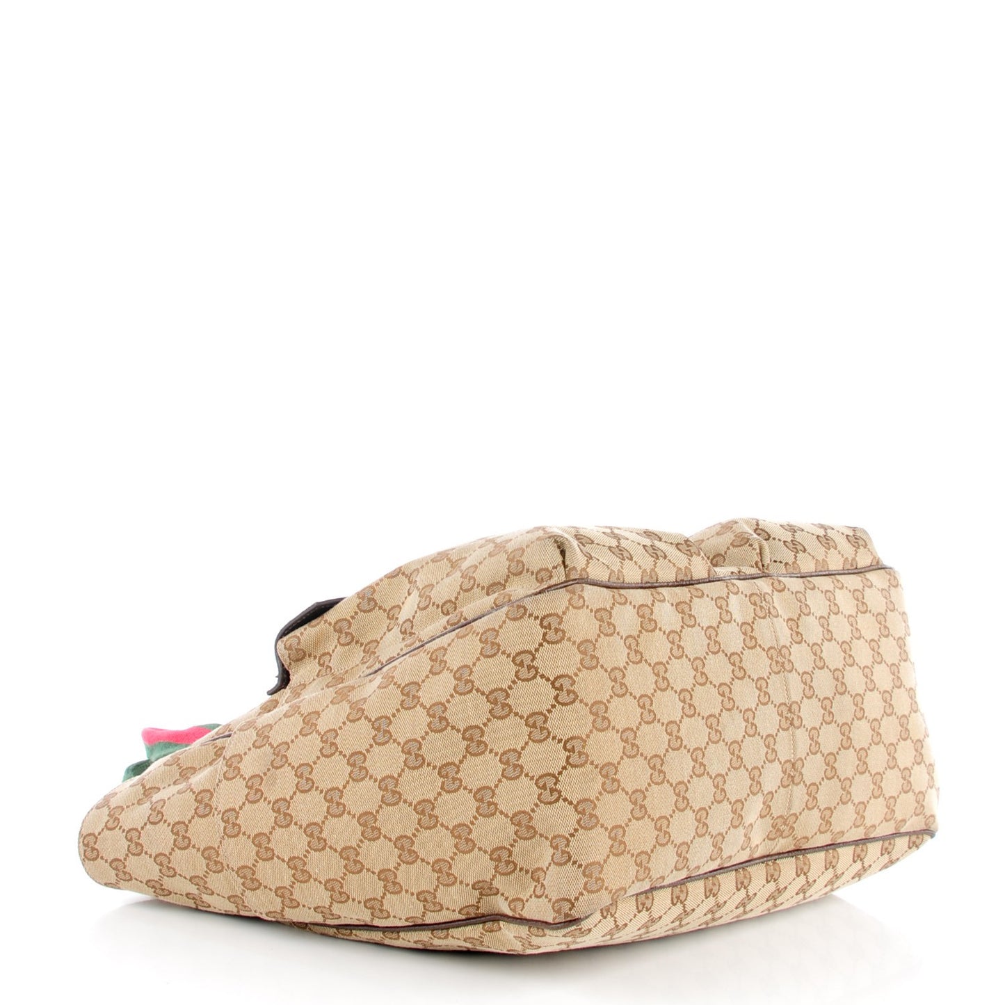 GG Monogram Medium Web Handle Double Pocket Tote Dark Brown