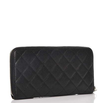 Chanel Caviar Quilted Large Gusset Zip Around Wallet Black 3 of 9