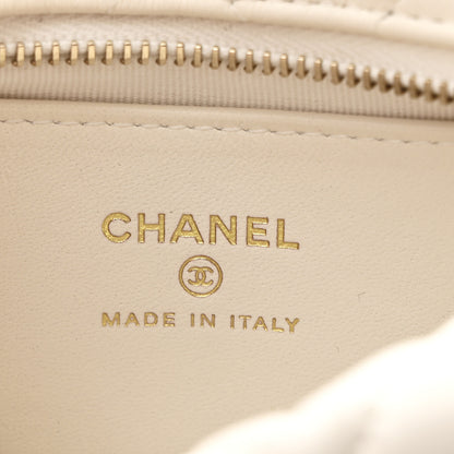Chanel Lambskin Quilted Chain Around Pouch Hobo White 6 of 10