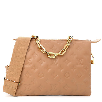 Louis Vuitton Lambskin Embossed Monogram Coussin PM Camel 1 of 4