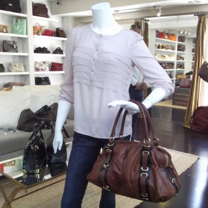 Marc Jacobs Leather Striping Bowler Chestnut 2 of 13
