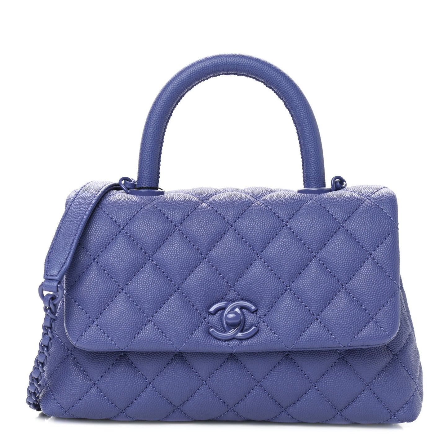 Caviar Quilted Incognito Mini Coco Handle Flap Blue