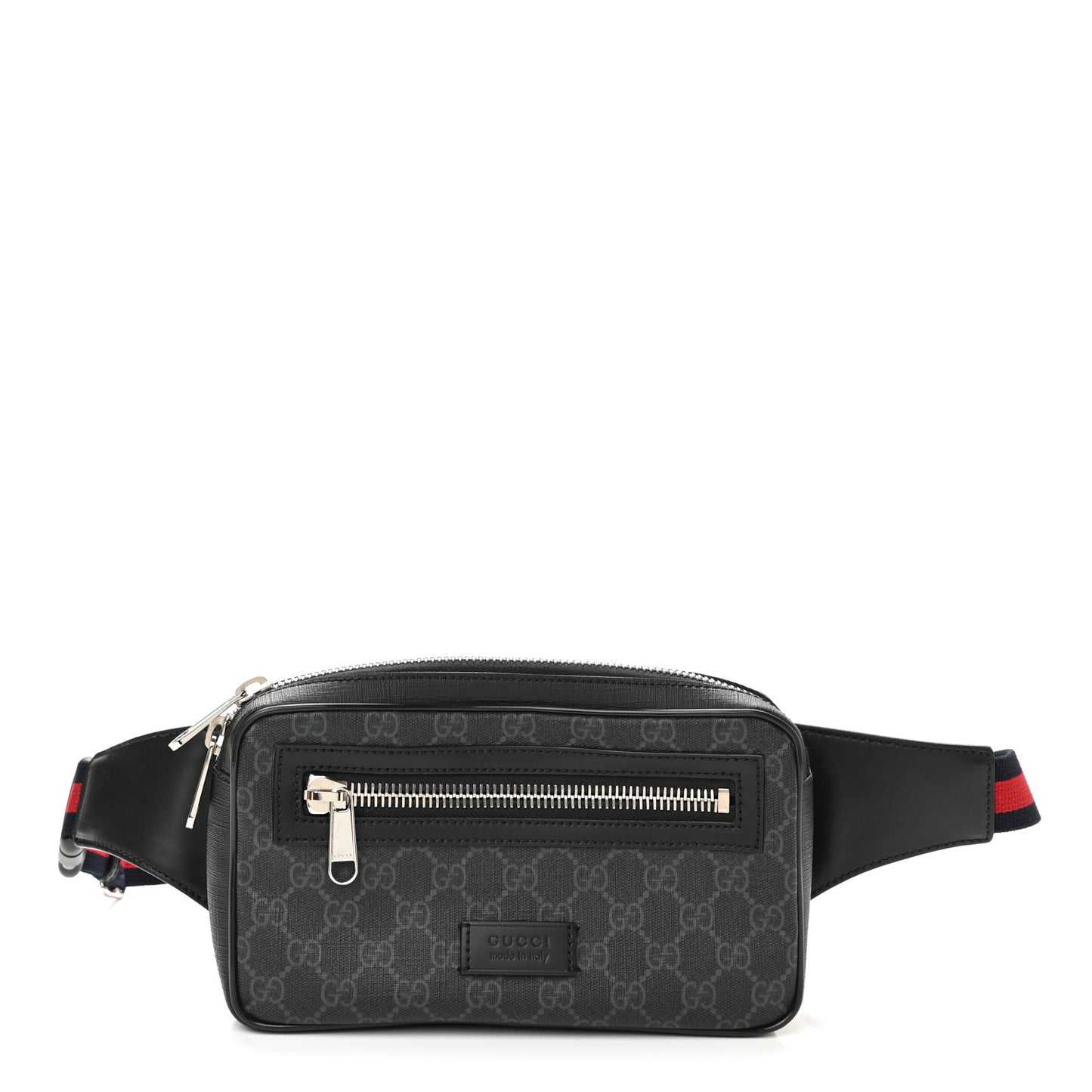 Soft GG Supreme Monogram Web Belt Bag Black Grey