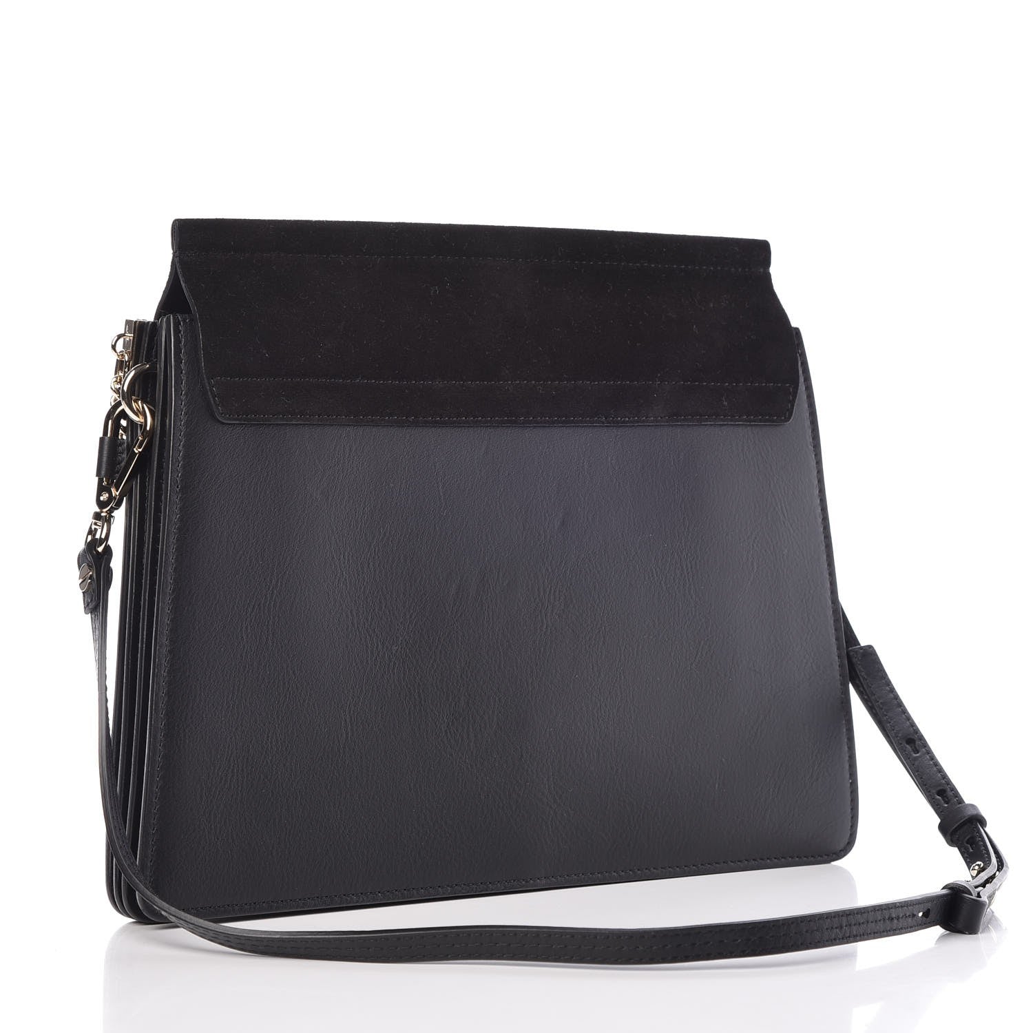 Chloe Suede Calfskin Medium Faye Shoulder Bag Black 3 of 8