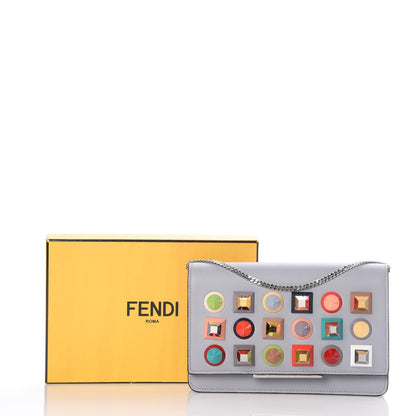 Fendi Vitello Dolce Studded Tube Wallet On Chain Ardesia Multicolor 8 of 8
