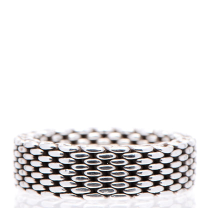 Tiffany Sterling Silver Mesh Somerset Ring 58 8.25 3 of 4