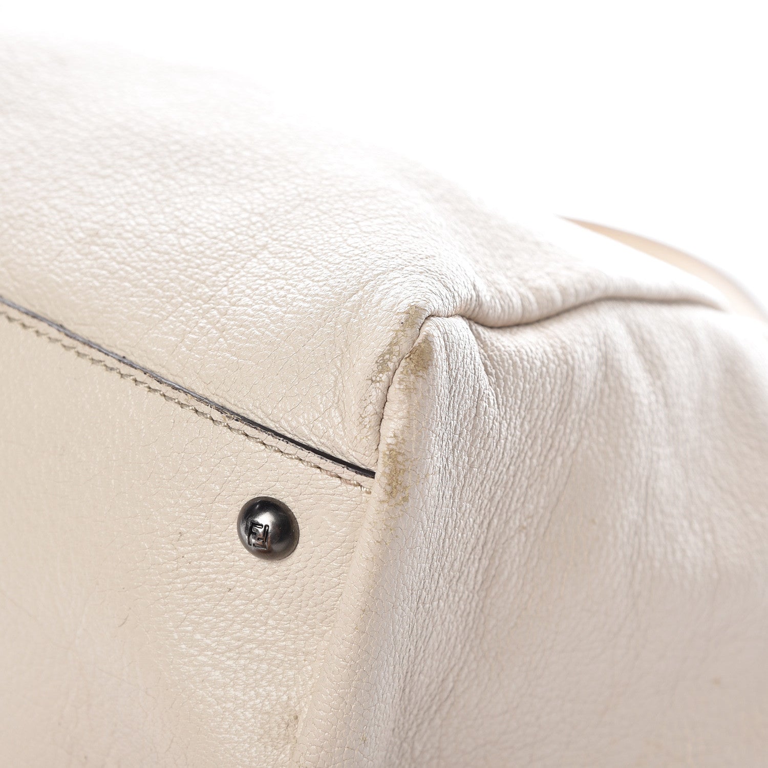 Fendi Goatskin Elaphe Large Peekaboo Iconic Satchel Latte Natural 12 of 21