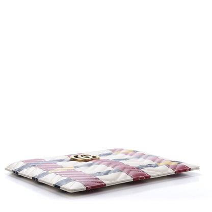 Gucci Calfskin Matelasse Trompe L'Oeil Print GG Marmont Zip Pouch White 4 of 11