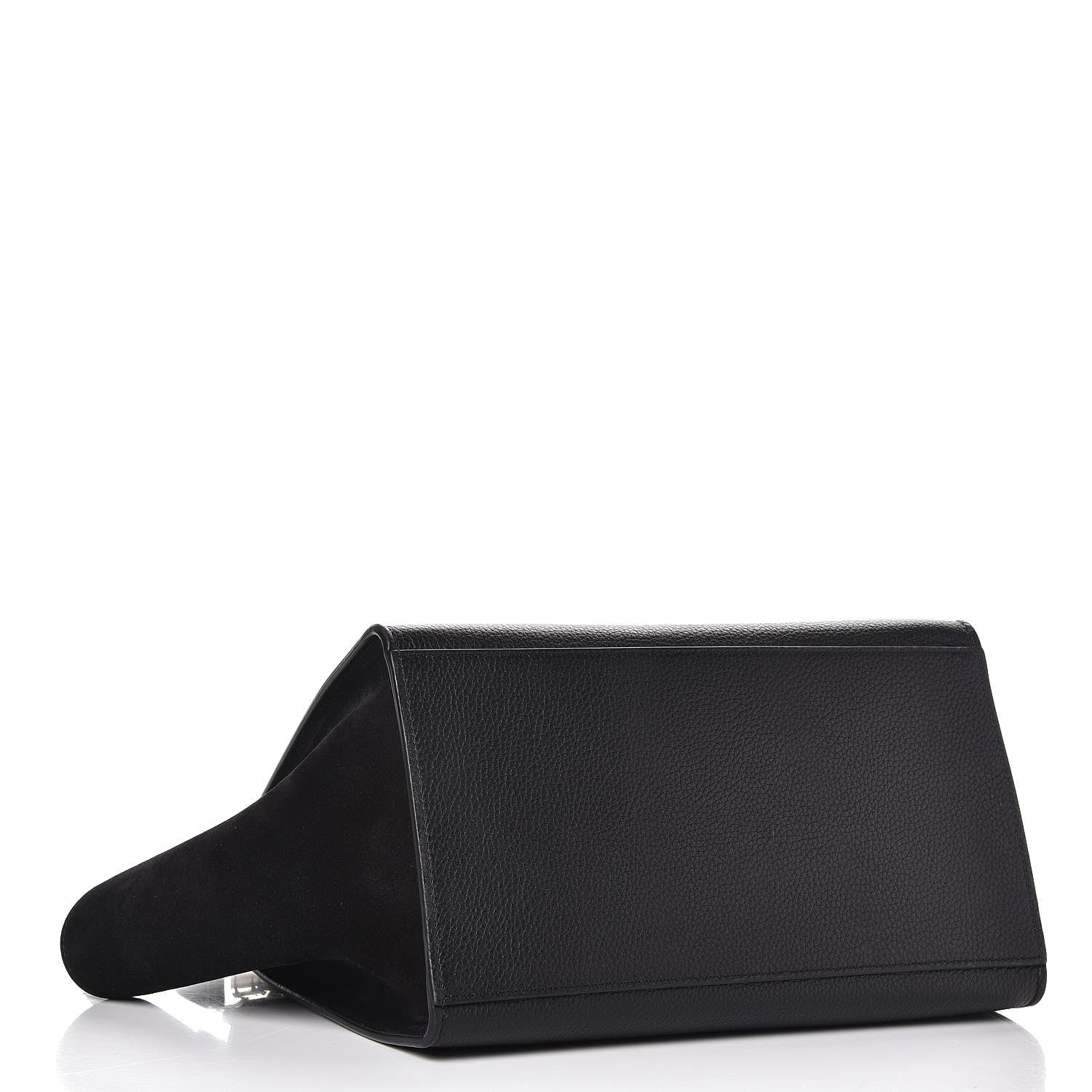 Celine Drummed Calfskin Suede Small Trapeze Black 5 of 8