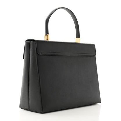 Salvatore Ferragamo Hammered Calfskin Iconic Large Top Handle Bag Black 3 of 10