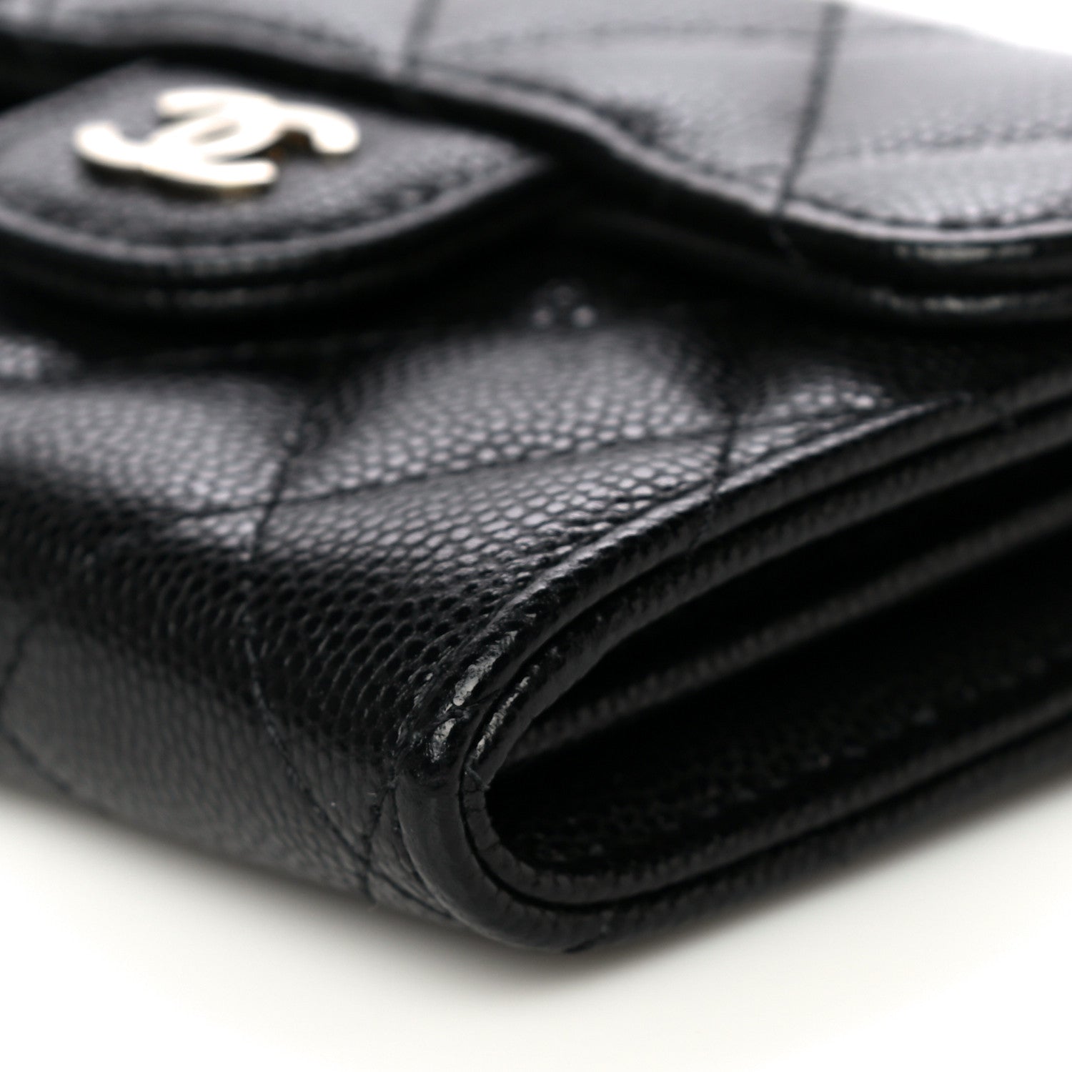 Chanel Caviar Quilted Flap Card Holder Chain Wristlet Black 11 of 12