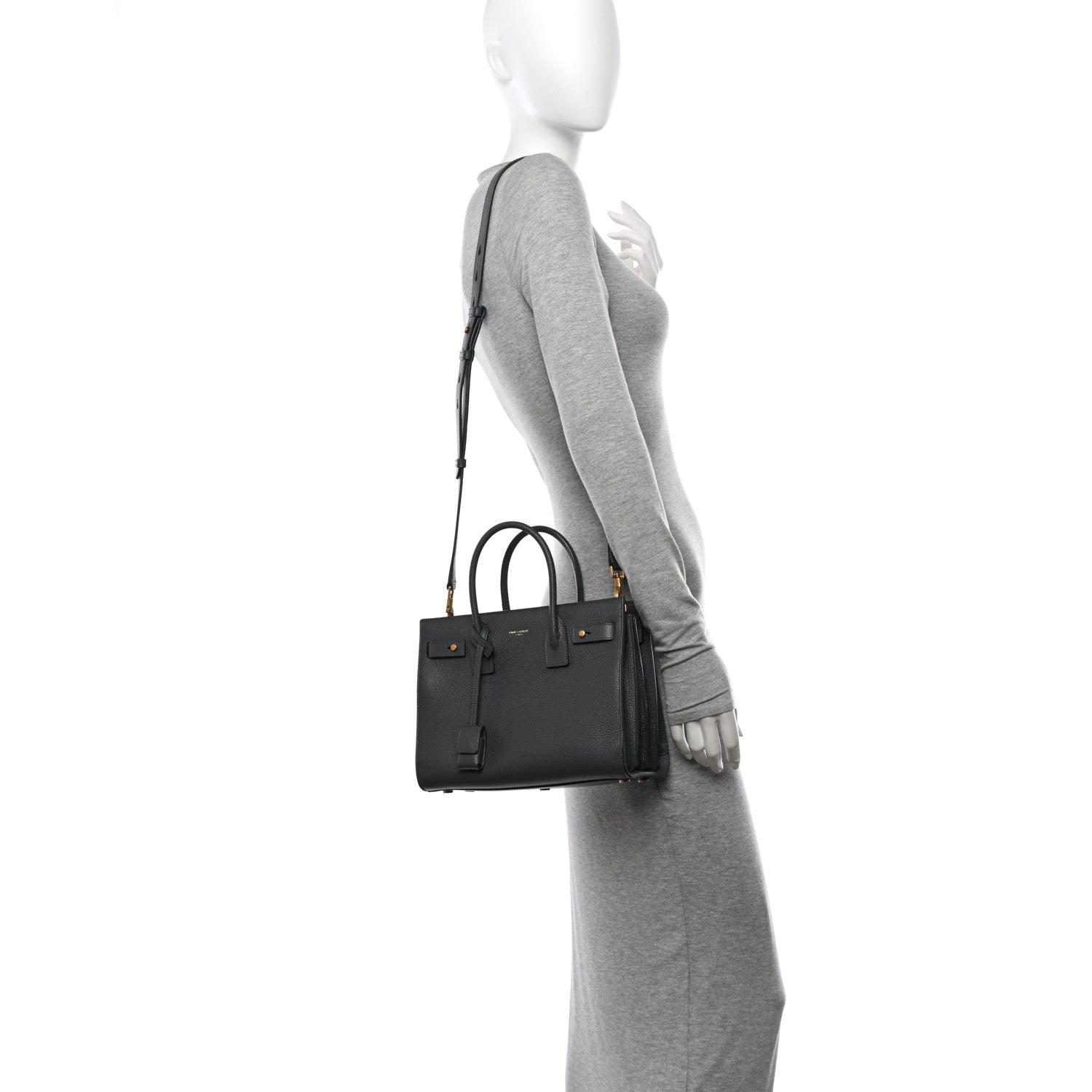 Saint Laurent Grained Calfskin Baby Sac De Jour Souple Storm 2 of 10