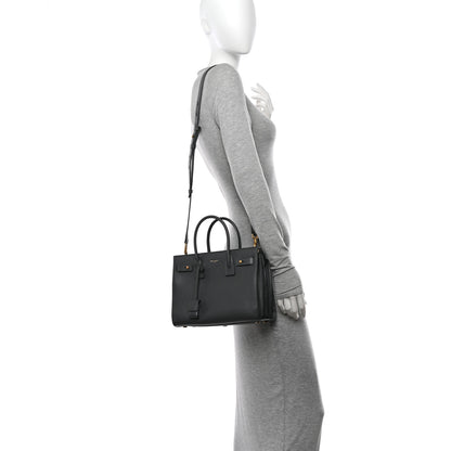 Saint Laurent Grained Calfskin Baby Sac De Jour Souple Storm 2 of 10