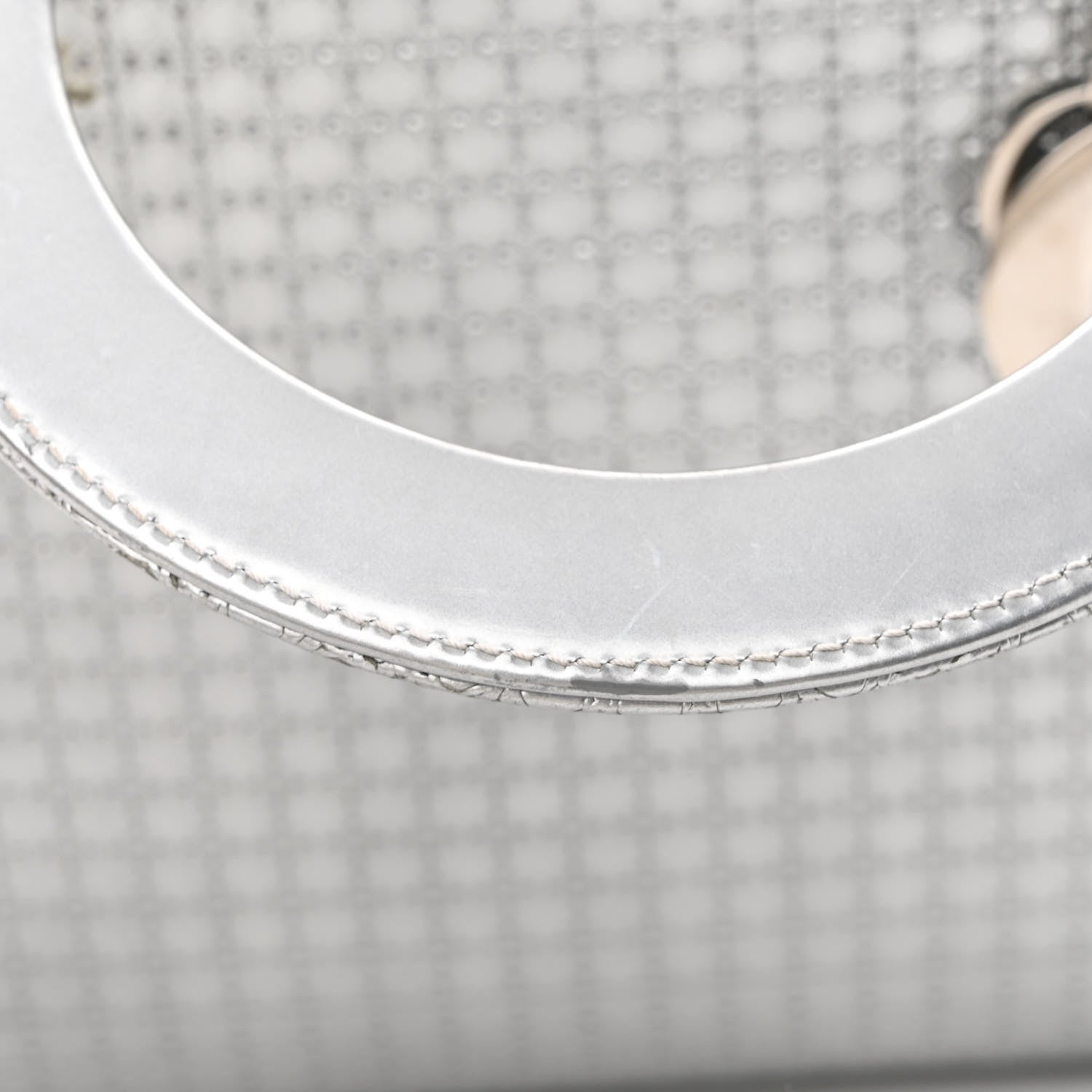 Christian Dior Metallic Patent Micro-Cannage Medium Lady Dior Silver 11 of 13