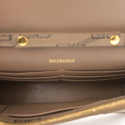 Balenciaga Coated Canvas BB Monogram Hourglass Chain Bag Beige Brown 5 of 10
