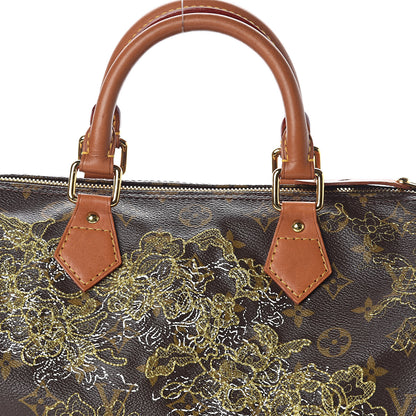 Louis Vuitton Monogram Dentelle Speedy 30 Gold 7 of 9